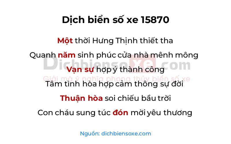 Dịch thơ biển số 15870