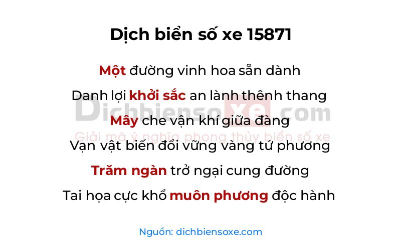 Dịch thơ biển số 15871
