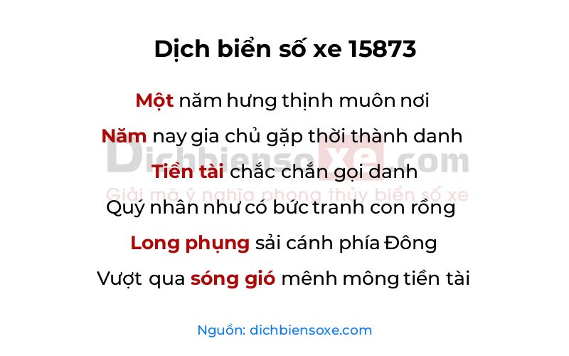 Dịch thơ biển số 15873