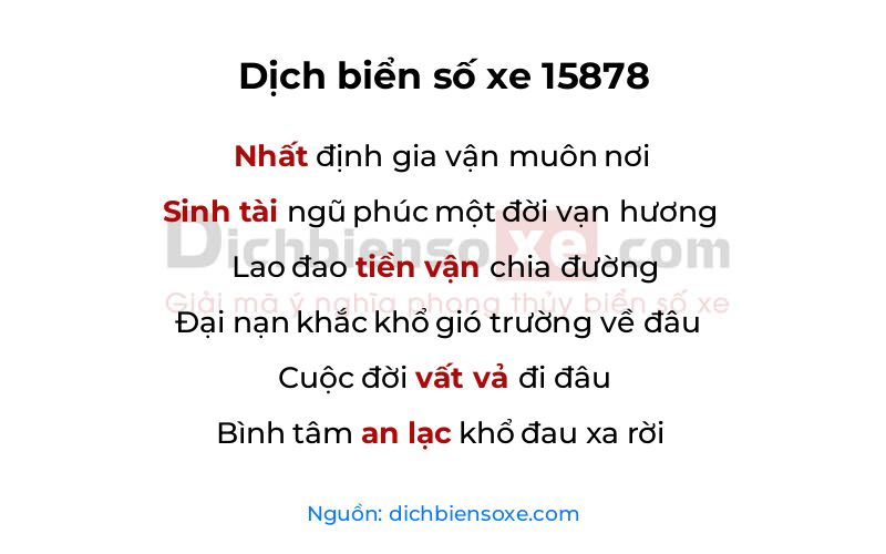 Dịch thơ biển số 15878