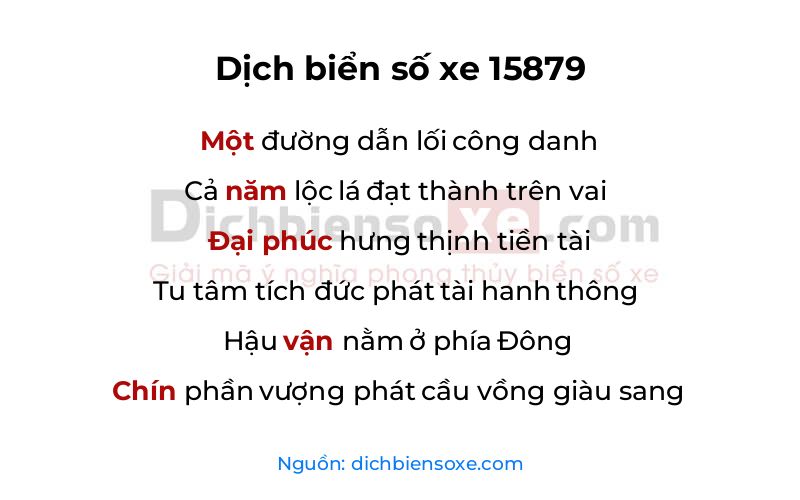Dịch thơ biển số 15879