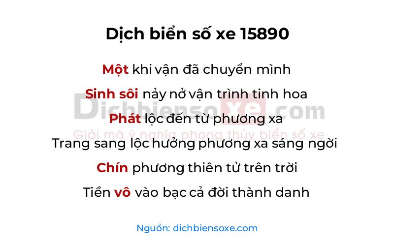 Dịch thơ biển số 15890