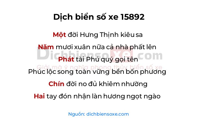 Dịch thơ biển số 15892