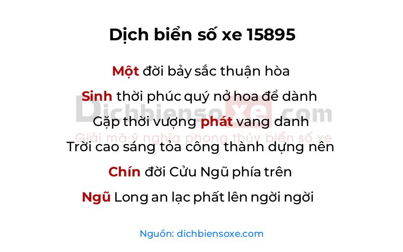 Dịch thơ biển số 15895