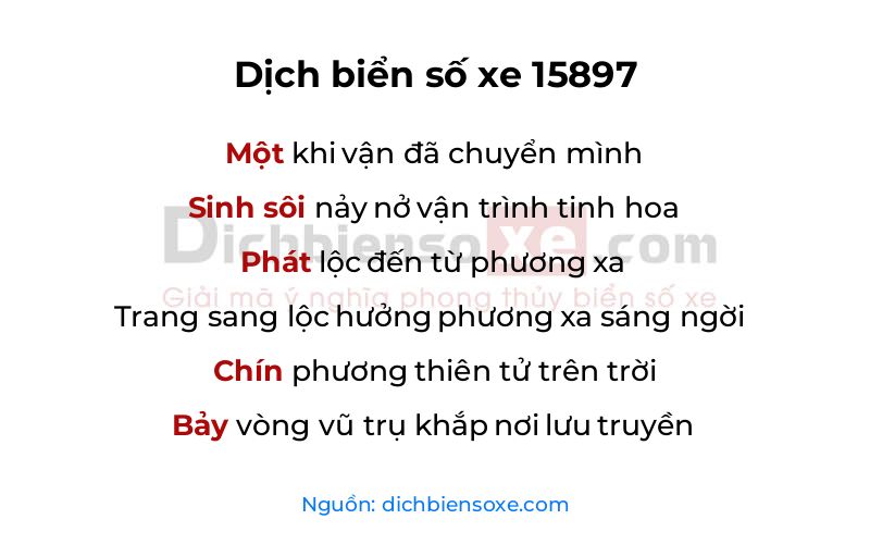 Dịch thơ biển số 15897