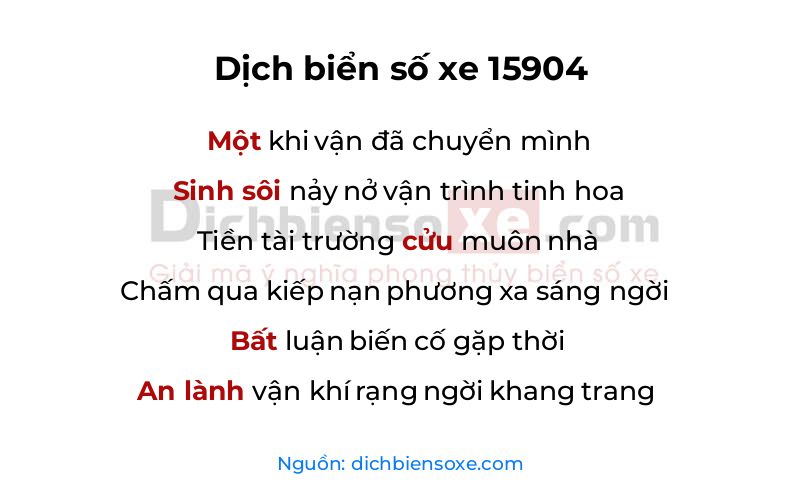 Dịch thơ biển số 15904