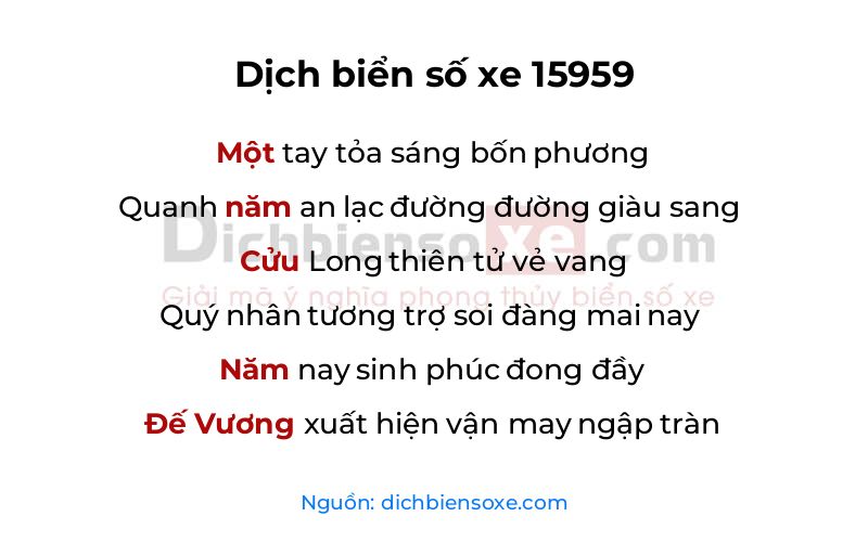 Dịch thơ biển số 15959