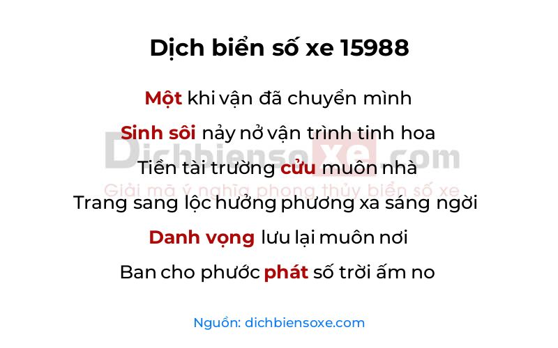 Dịch thơ biển số 15988
