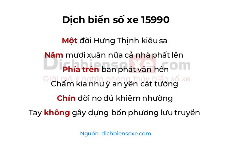 Dịch thơ biển số 15990