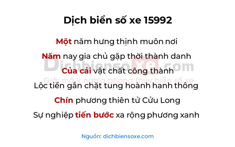 Dịch thơ biển số 15992