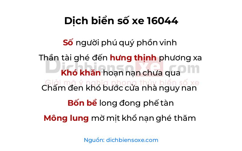 Dịch thơ biển số 16044