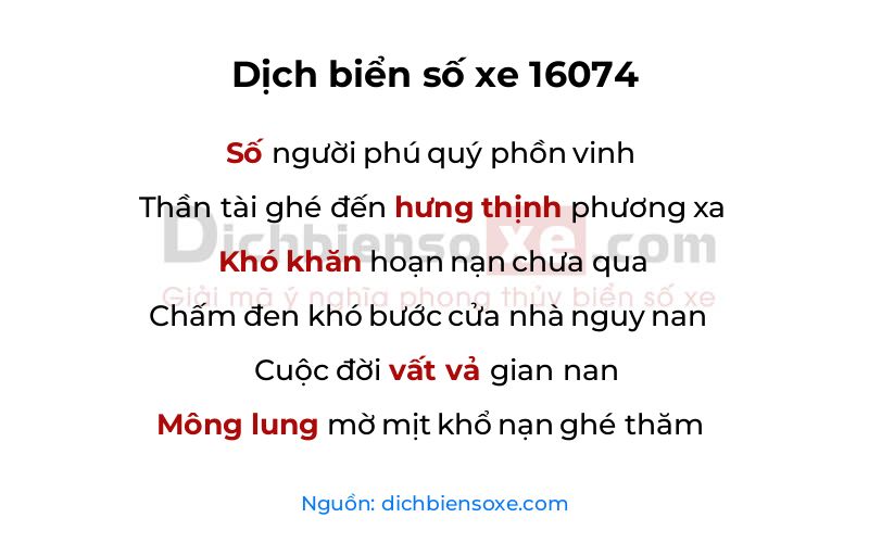 Dịch thơ biển số 16074