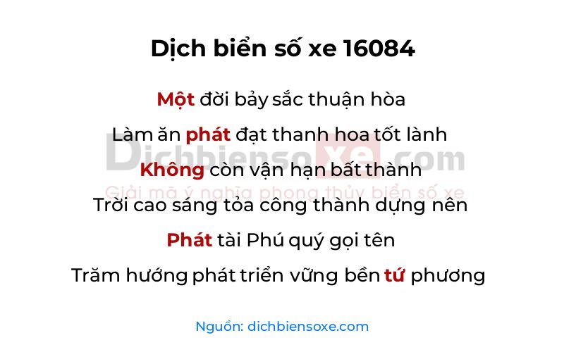Dịch thơ biển số 16084