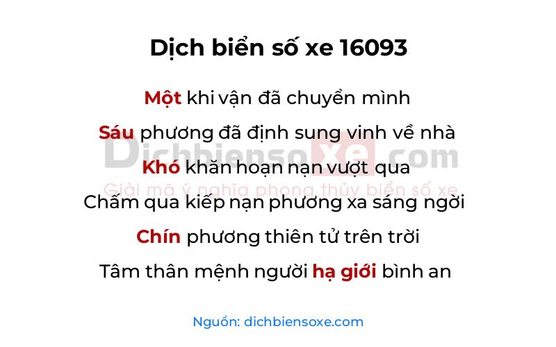 Dịch thơ biển số 16093