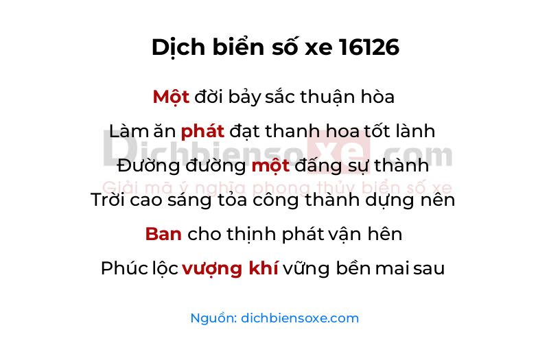 Dịch thơ biển số 16126
