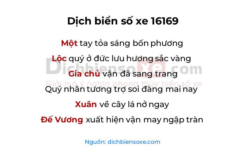 Dịch thơ biển số 16169