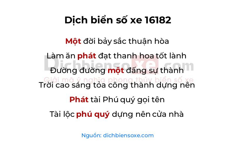 Dịch thơ biển số 16182