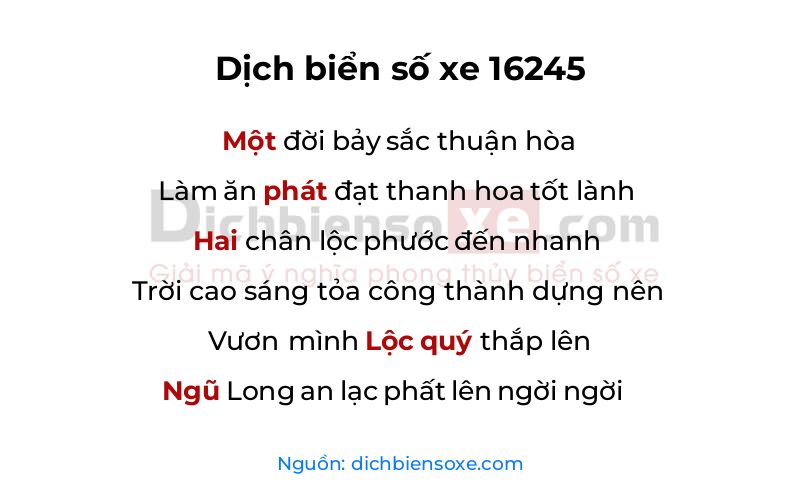 Dịch thơ biển số 16245