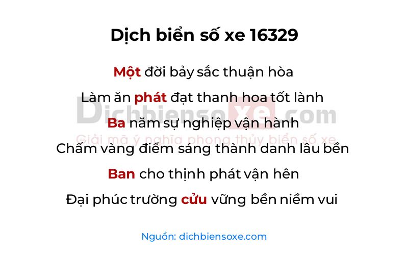 Dịch thơ biển số 16329