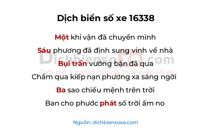 Dịch thơ biển số 16338