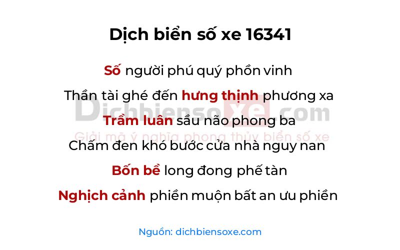 Dịch thơ biển số 16341