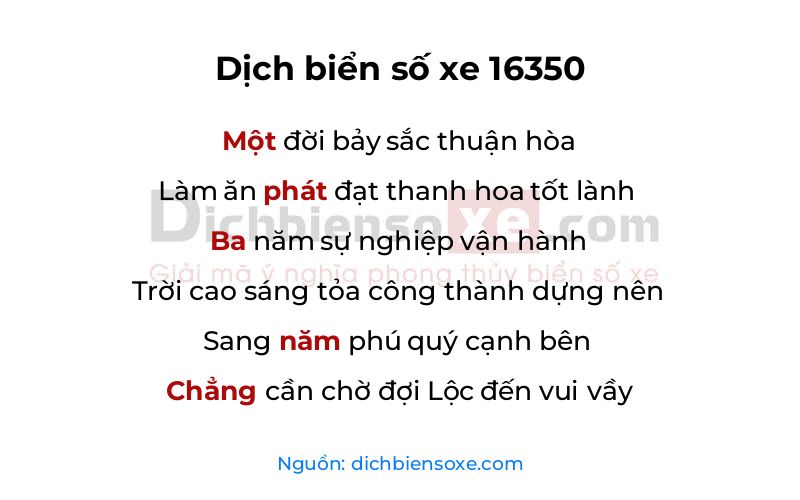 Dịch thơ biển số 16350