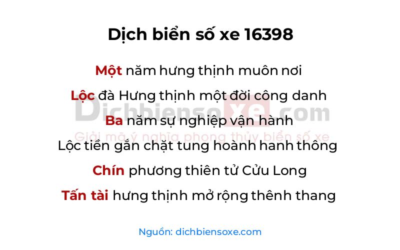 Dịch thơ biển số 16398