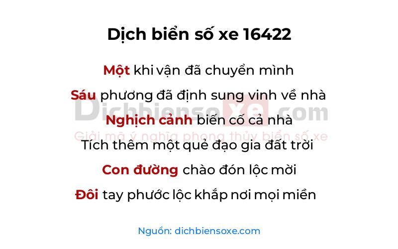 Dịch thơ biển số 16422