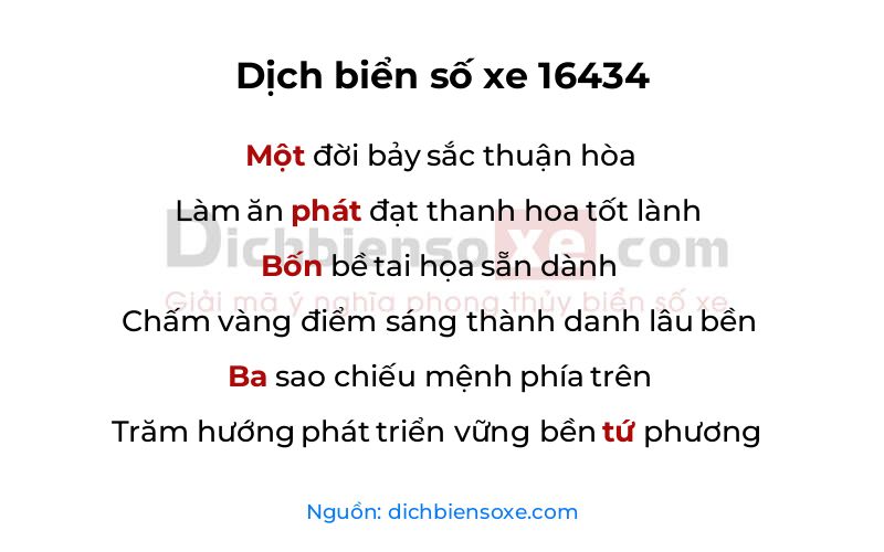 Dịch thơ biển số 16434