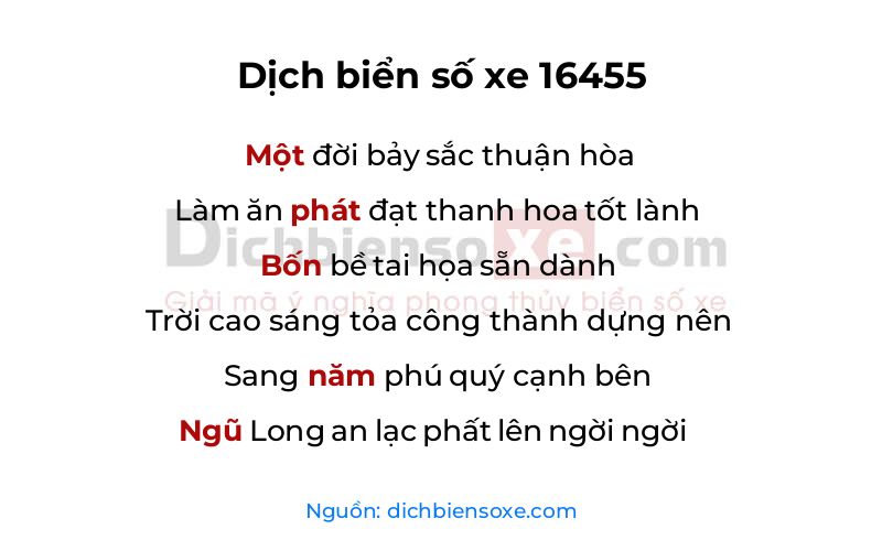 Dịch thơ biển số 16455
