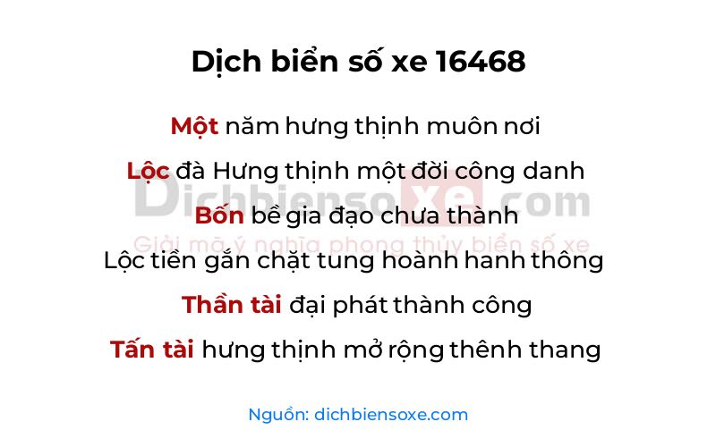 Dịch thơ biển số 16468