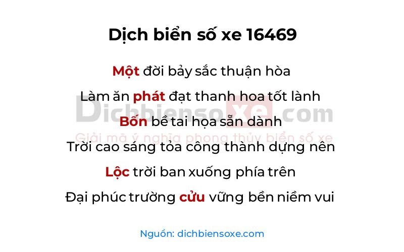 Dịch thơ biển số 16469