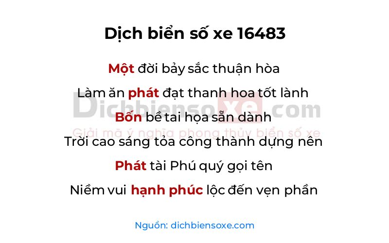 Dịch thơ biển số 16483