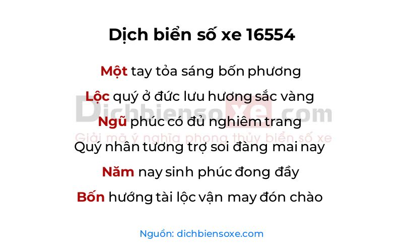 Dịch thơ biển số 16554