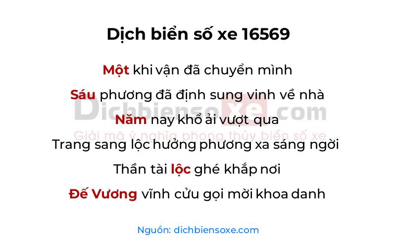 Dịch thơ biển số 16569