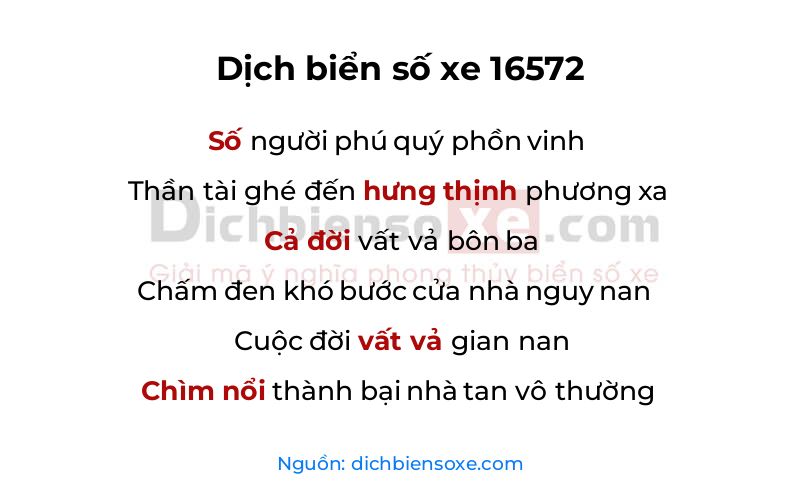 Dịch thơ biển số 16572