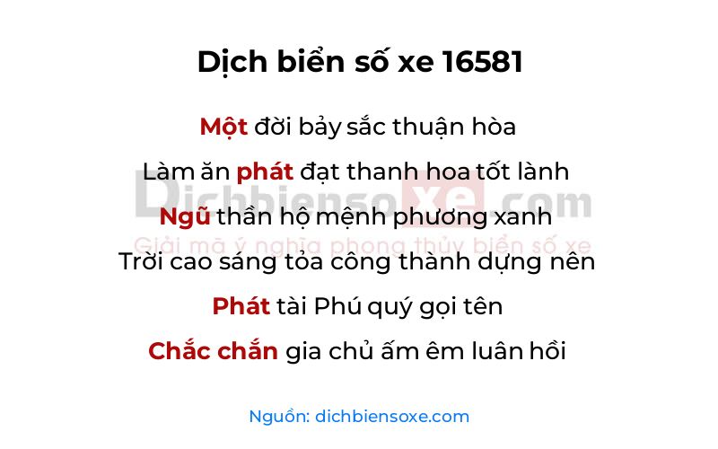 Dịch thơ biển số 16581