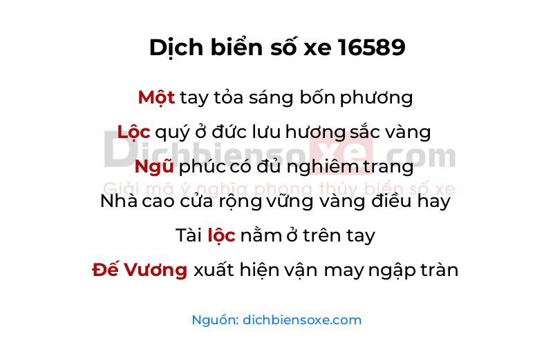 Dịch thơ biển số 16589
