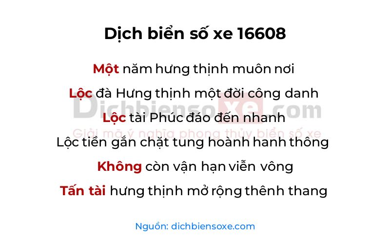 Dịch thơ biển số 16608