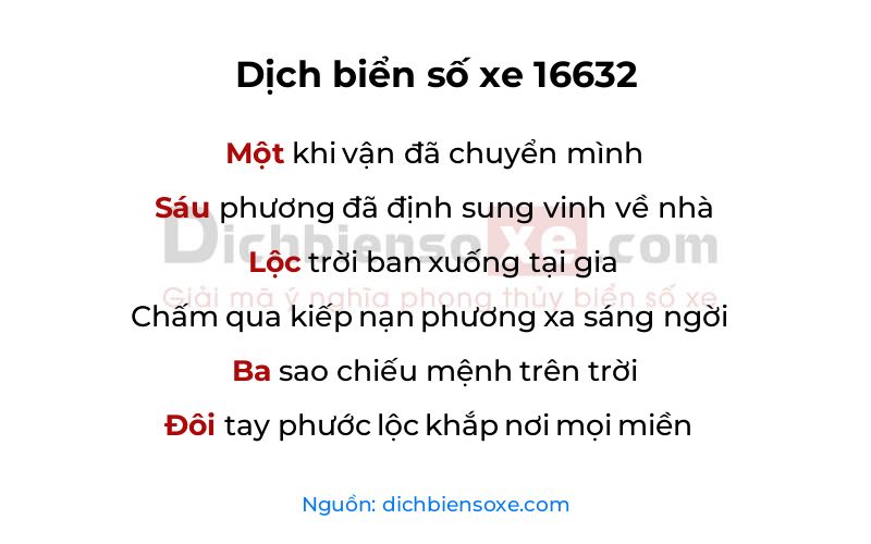 Dịch thơ biển số 16632