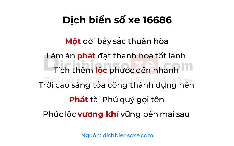 Dịch thơ biển số 16686