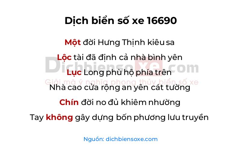 Dịch thơ biển số 16690