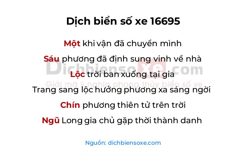 Dịch thơ biển số 16695