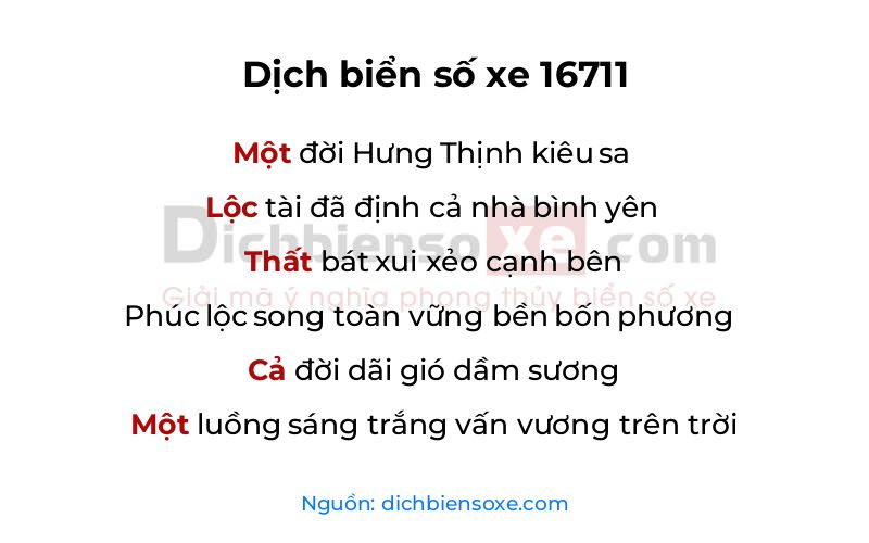 Dịch thơ biển số 16711