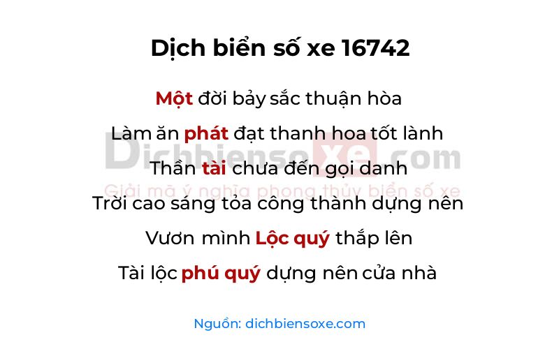 Dịch thơ biển số 16742