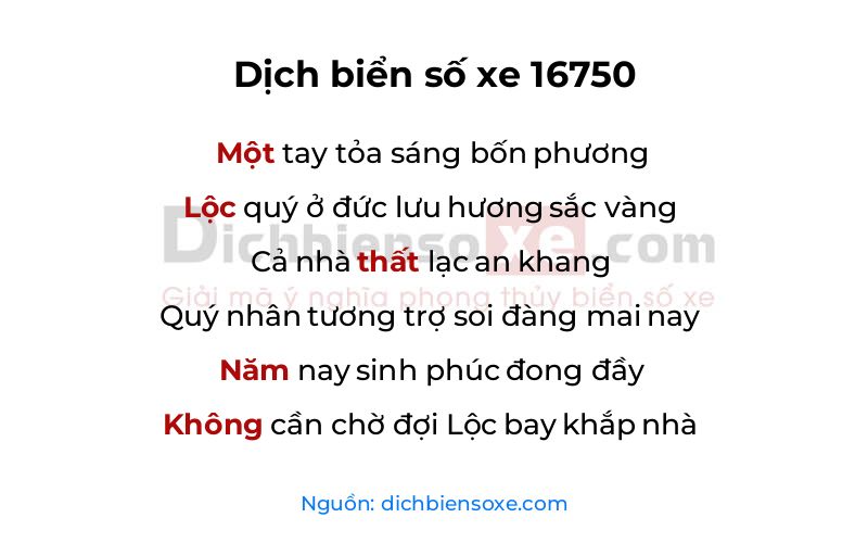 Dịch thơ biển số 16750