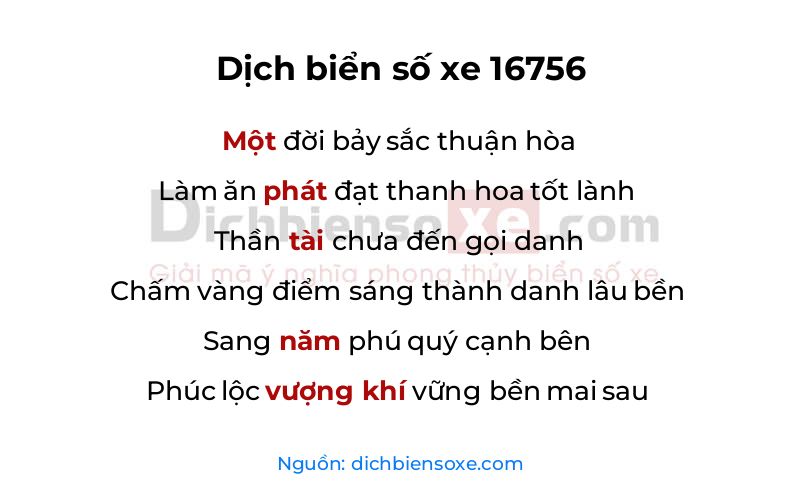 Dịch thơ biển số 16756