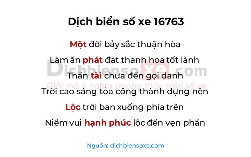 Dịch thơ biển số 16763