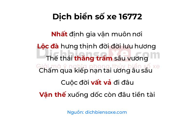 Dịch thơ biển số 16772