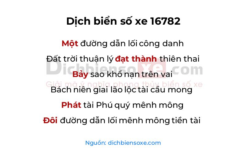 Dịch thơ biển số 16782